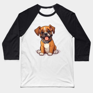 Cartoon Cute Kawaii Boxer Dog Baseball T-Shirt